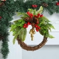 thumbnail image 4 of Christmas Wreath, Holiday Wreath, 15 Inch Artificial Christmas Door Wreath with Glitter Branches and Berry Clusters, Indoor Outdoor Hanging Decoration for Front Door Wall Window Mantle Porch, 4 of 7