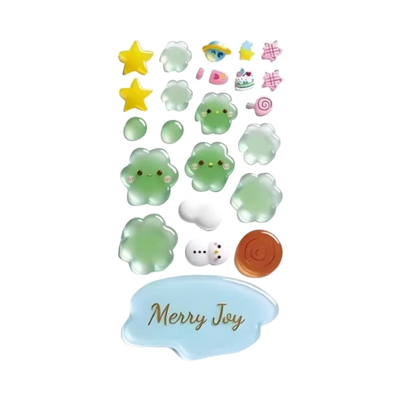 3D Puffy Cute Cartoon Stickers, Kawaii Jelly Bubble Resin Stickers, Self-Adhesive Epoxy Stickers for Aesthetic Scrapbooking, Journaling, DIY Crafts and Decoration