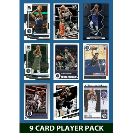 Anthony Edwards 9 Card Player Pack 2023-24 Hoops Panini Minnesota Timberwolves