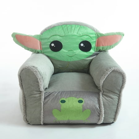 Disney Star Wars The Mandolorian Baby Yoda Figural Kids Bean Chair, Grey