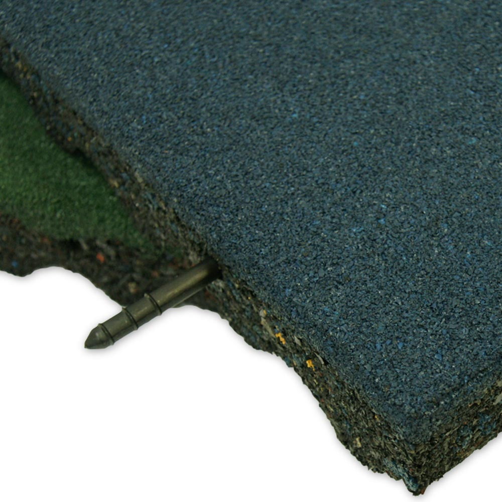 Rubber-Cal "Eco-Safety" Interlocking Playground Tiles - 2.50 x 19.5 x 19.5 Inch - 16 Pack - 42.25 Square Feet Coverage - Green