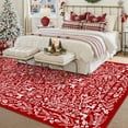thumbnail image 4 of BERTHMEER Christmas Area Rug 6'x9' Red Washable Rugs for Living Room Carpet Xmas Reindeer Party Christmas Tree Holiday Decor Indoor Bedroom Decorative Non Slip Soft Low Pile Carpet Dining Room Office, 4 of 5