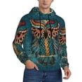 thumbnail image 2 of Wukai Owl In Blue Print Men Hoodies Fleece Sweatshirts Long Sleeve Sweaters Pullover Fall Outfits Winter Clothes-3X-Large, 2 of 7