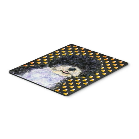 Portuguese Water Dog Candy Corn Halloween Portrait Mouse Pad, Hot Pad or Trivet