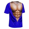 thumbnail image 5 of Qiopertar Liquidation à Moins de 5$ T-Shirt Mode Homme Musclé Imprimé Mode Fitness Col Rond Manches Courtes en Liquidation Offres d'Accès Anticipé, 5 of 5