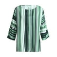 thumbnail image 4 of Babysbule Womens Tops Fashion Women's Large Size Casual Crew-neck Striped Printed Long-sleeved Shirt Tops, 4 of 6