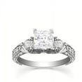 thumbnail image 2 of Perfect Antique Affordable Engagement Ring 0.50 Carat Princess Cut Diamond on Gold, 2 of 3