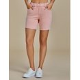thumbnail image 2 of Pantalones cortos luvamia Jean para mujer, sin cordones, talle medio, color rosa caramelo, 2 of 7