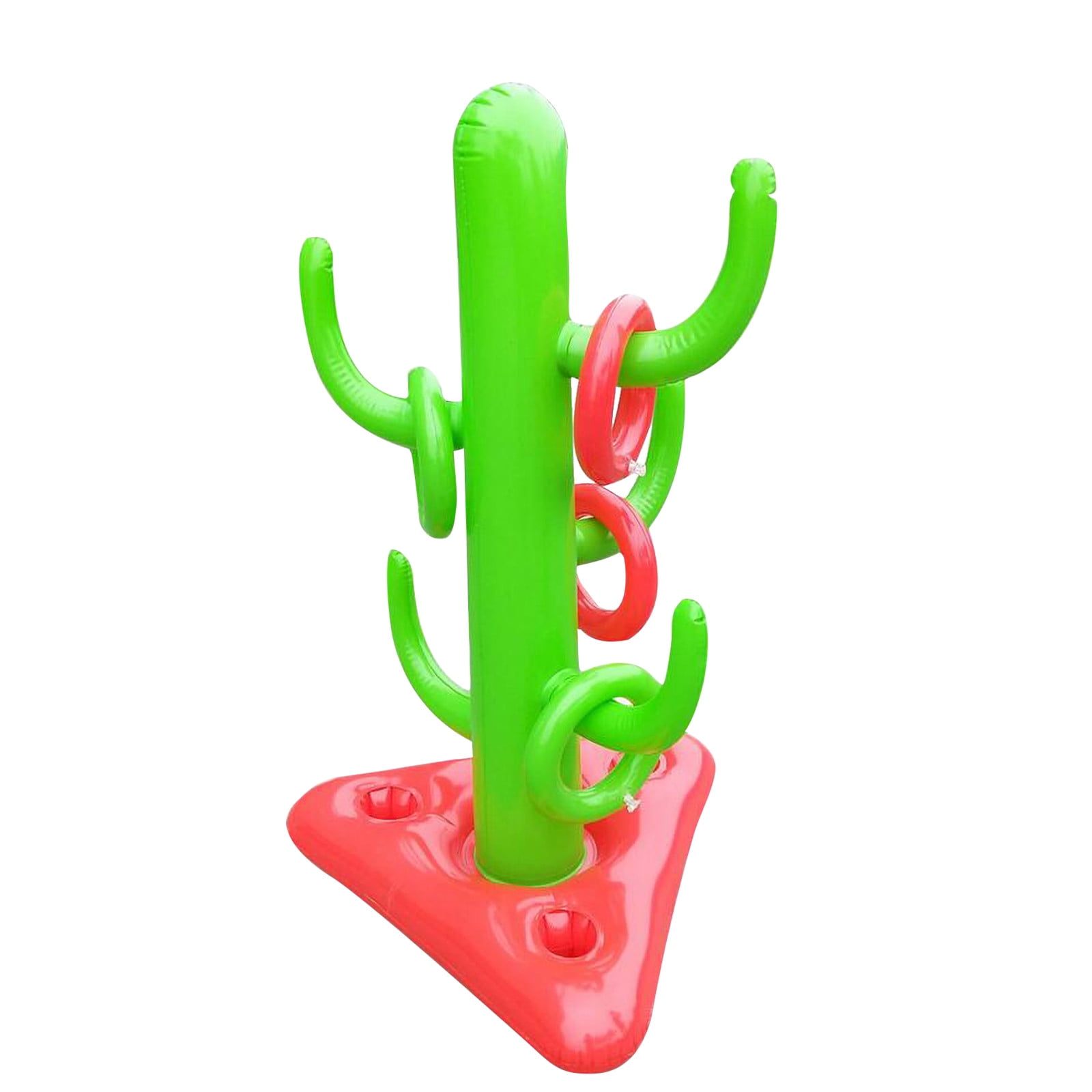 Inflatable Cactus Ring Toss Game Set Outdoor Lawn Pool Party Activity 5 Rings