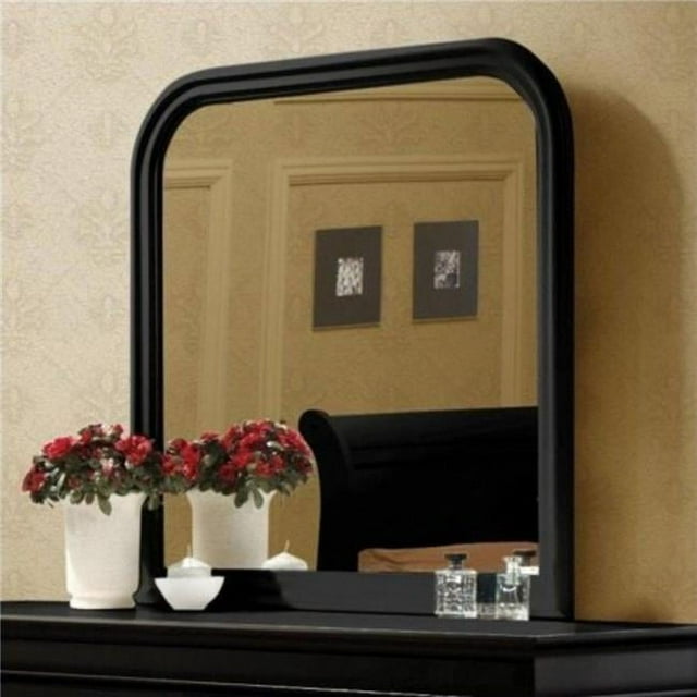 Benzara BM172127 38,25 x 1 x 38 Po Miroir Commode - Noir
