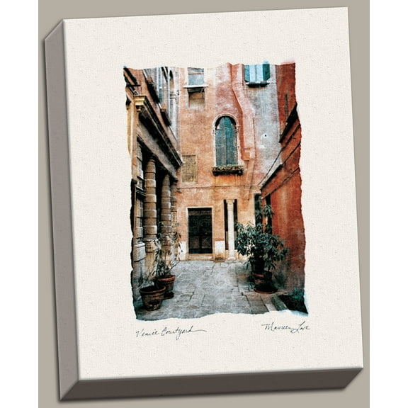Classic Venice Courtyard Door; Italian Decor on Canvas; One 16x20 Canvas, Hand-Stretched, and Ready to Hang!