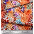 thumbnail image 3 of Soimoi Orange Moss Georgette Fabric Leopard Animal Skin Decor Fabric Printed Yard 42 Inch Wide, 3 of 3