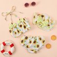 thumbnail image 2 of TAIAOJING Toddlers and Baby Girls' Swimsuit Bowknot Sunflower Watermelon Pineapple Print Ruffles Two Piece Swimwear Bikini With Hat Outfits Bathing Suit 18-24 Months, 2 of 7