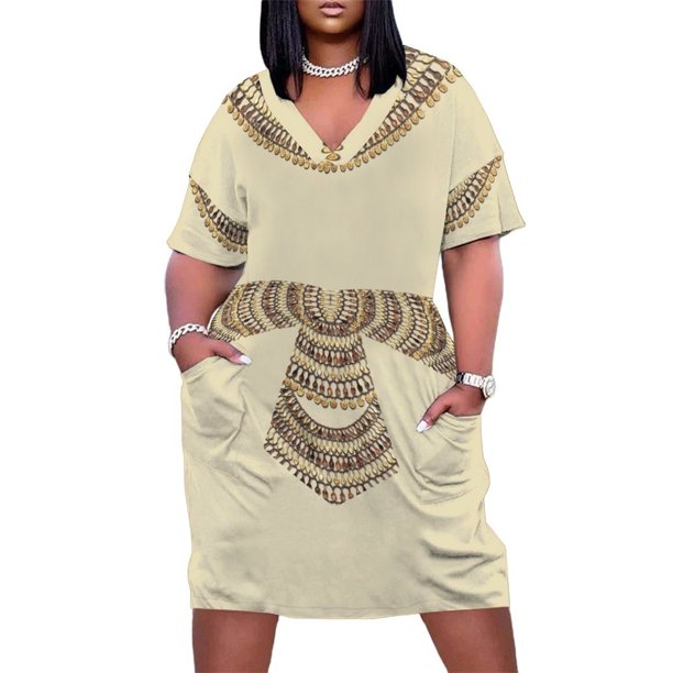 Vestido egipcio Aline beige con bolsillos sueltos, vestido de fiesta de lujo para mujer, vestidos para damas, verano 2025