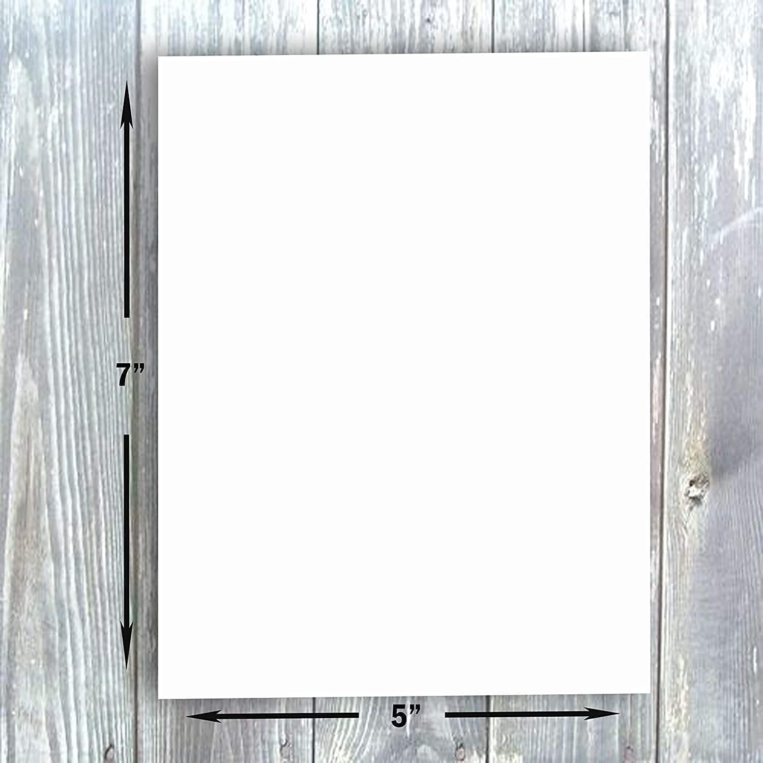 Hamilco White Cardstock Thick Paper - 5 x 7" Blank Heavy Weight 130 lb Cover Card Stock - 100 Pack
