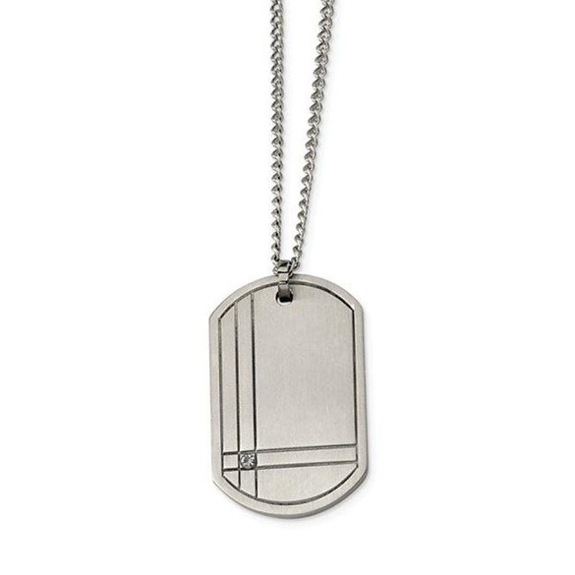 0.01 CT Diamant Titane Accent 22 in. Collier