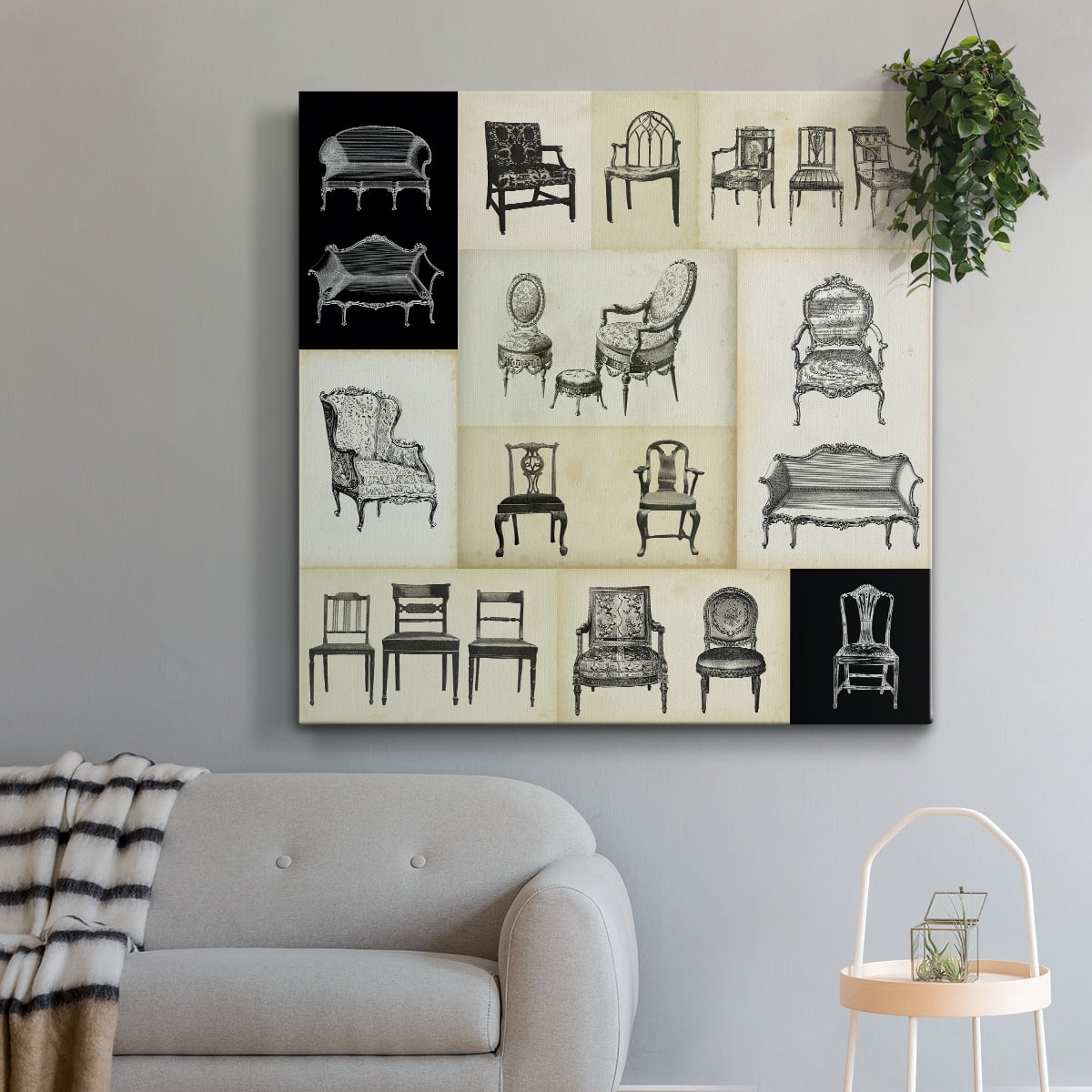 Wexford Home Parlor Tableau I-Premium Gallery Wrapped Canvas, 32" x 32" - Ready to Hang