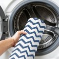 thumbnail image 6 of Round Rugs 4Ft, Blue Stripes Round Area Rug Washable Indoor Throw Carpet, Geometric Abstract Lines Modern Striped Simple Soft Non Slip Circle Rug for Kitchen Nursery Room Home Decor Aesthetic, 6 of 8
