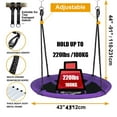 thumbnail image 5 of Hishine 43" 220LBS Saucer Tree Swing for Kids, Waterproof Flying Saucer Swing with A Swivel, Hanging Straps, Adjustable Ropes, Round Mat Spinner Swing for indoor/playground swing set,Purple, 5 of 8