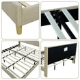 thumbnail image 5 of Tslinn Adult King Velvet Platform Beds with Tools and Support Slats, Beige, 5 of 5