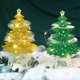 thumbnail image 4 of Adornos navideños Mini adorno de tarjeta navideña de escritorio árbol de Navidad brillante, 4 of 5