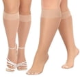 thumbnail image 1 of G&Y Medias hasta la Rodilla para Mujer Talla Plus - 9 Pares con Puño Acanalado Ensanchado, Nude, 1 of 5