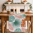 thumbnail image 2 of Table Runners 120 Inches Long Dress Scarves, Turquoise Orange Palm Leaves Farmhouse Coffee/Dining/Kitchen Table Decor Table Runner for Living Room, Tropical Botanical Summer 13x120 Inch, 2 of 9