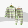 thumbnail image 2 of 2-3 Years Toddler Boys Striped Pajama Set,Long Sleeve Top and Pants,Soft Sleepwear Loungewear for Fall Winter, 2 of 7