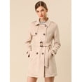 thumbnail image 2 of Chaqueta de gabardina de gamuza Sintética Allegra K Doble Botonadura con Solapa con Muesca Albaricoque S, 2 of 6
