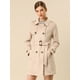 thumbnail image 2 of Chaqueta de gabardina de gamuza Sintética Allegra K Doble Botonadura con Solapa con Muesca Albaricoque S, 2 of 6