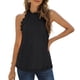 thumbnail image 1 of Camiseta sin mangas LHCER blusa informal de moda con cuello halter Negro XL, 1 of 6