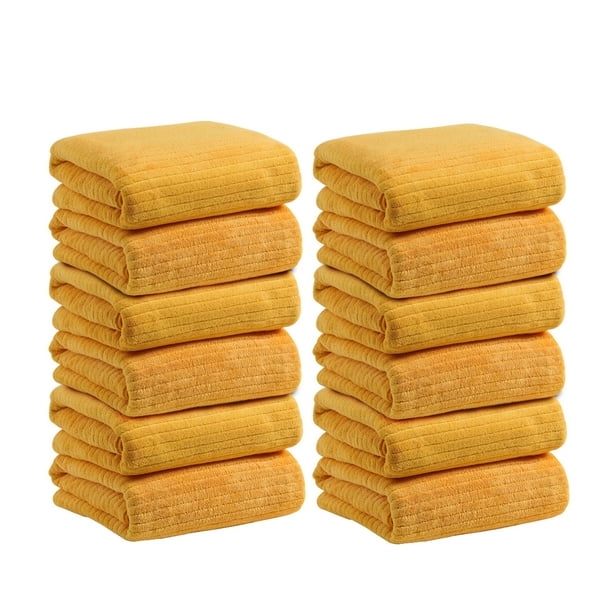 Toallas para el Baño 12 Piezas Toallas de Baño, Toallas Absorbentes Suaves de Algodón Grueso, Toallas de Regalo para Lavar la Cara Del Hogar Toallas de Baño Blancas