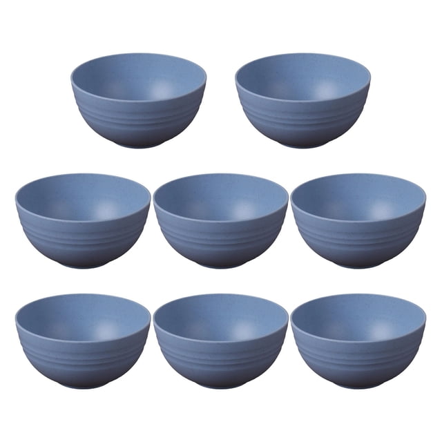 Dinnerware Set 8Pcs Cereal Bowls Dishwasher & Microwave Wheat Bowls Easy to Clean Lightweight Desserts & Soup Bowl Portable for Picnics ,Snack Plastic Bowls Set,Multi Color