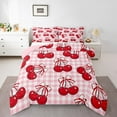 thumbnail image 3 of Manfei Cute Bowknot Cherry Bedding Comforter Set, Girly Pink Buffalo Plaid Twin Comforter Sets, Princess Bow Cartoon Reversible Bedding Set, Luxury Bedroom Decor, 2 Pieces, 3 of 8