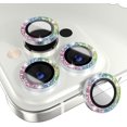 thumbnail image 1 of [3+1] for iPhone 14 Pro/iPhone 14 Pro Max Camera Lens Protector Bling, 9H Tempered Glass Camera Cover Screen Protector Metal Ring Decoration Accessories (Glitter-Colorful), 1 of 5