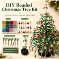 thumbnail image 4 of DIY Beaded Mini Christmas Tree Kit Easy Assembly Craft Set with Warm LED Lights for Festive Winter Wonderland Shelf Display, 4 of 8