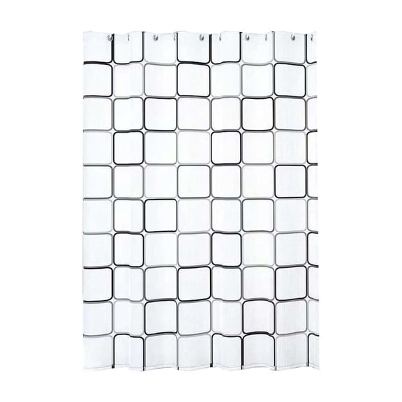 Modern Shower Curtain for Bathroom | Water Repellent Polyester Fabric with Weighted Hem