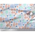 thumbnail image 3 of Soimoi Orange Cotton Poplin Fabric Floral Decor Fabric Printed BTY 56 Inch Wide, 3 of 3