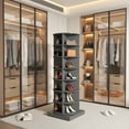 thumbnail image 2 of Aukfa 7-Tier Rotating Shoe Rack Tower, 360°Spinning Shoe Display Closet Organizer, Gray, 2 of 9