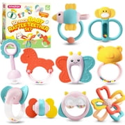 Joyfy Baby Rattles 0-6 Months, 10 Pack Baby Teething Toys, Soothing Teether for Baby, Newborn Baby Boy Girl Rattles Set Gifts