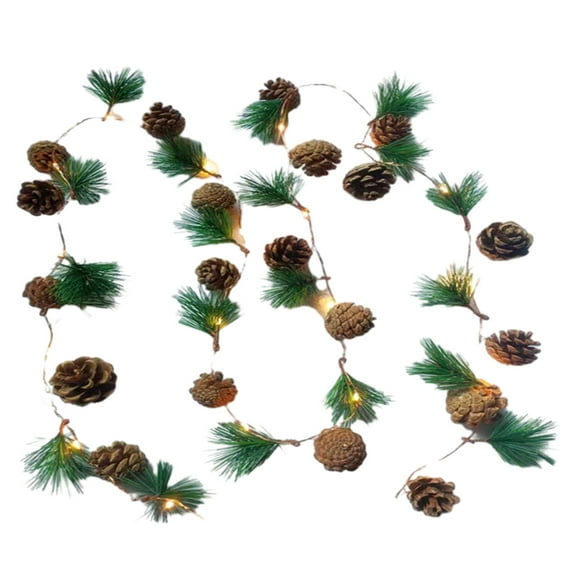 WEGFTDUOP 6.56 Ft LED String Light With Cones, Bells For Xmas Decor Fireplace Christmas New Year Party Decoration, 20 LED Lights