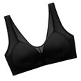 thumbnail image 2 of transpirable para mujer, para todos los cierre frontal, ropa interior sin cable correa ancha, ligero para el trabajo, Negro Salvador Sujetador de mujer, 2 of 6
