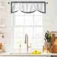 thumbnail image 3 of White Greek Key Tie Up Valance Curtains for Windows, Kitchen Curtains Window Treatments, Geometric Greece Ancient Farmhouse Geo Short Window Shades Valances for Bedroom Bathroom Cafe 54"x18", 3 of 8