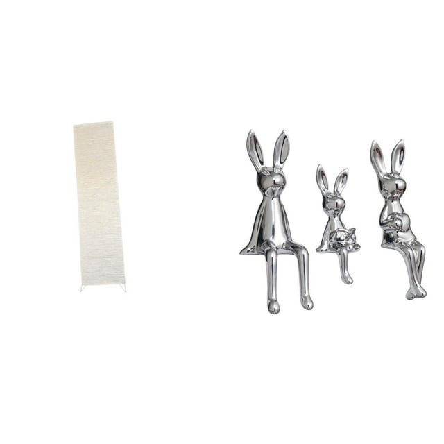 Lámpara de pie para sala de estar con pantalla y figuras de conejitos. Adorno para centro de mesa, estantería o armario.