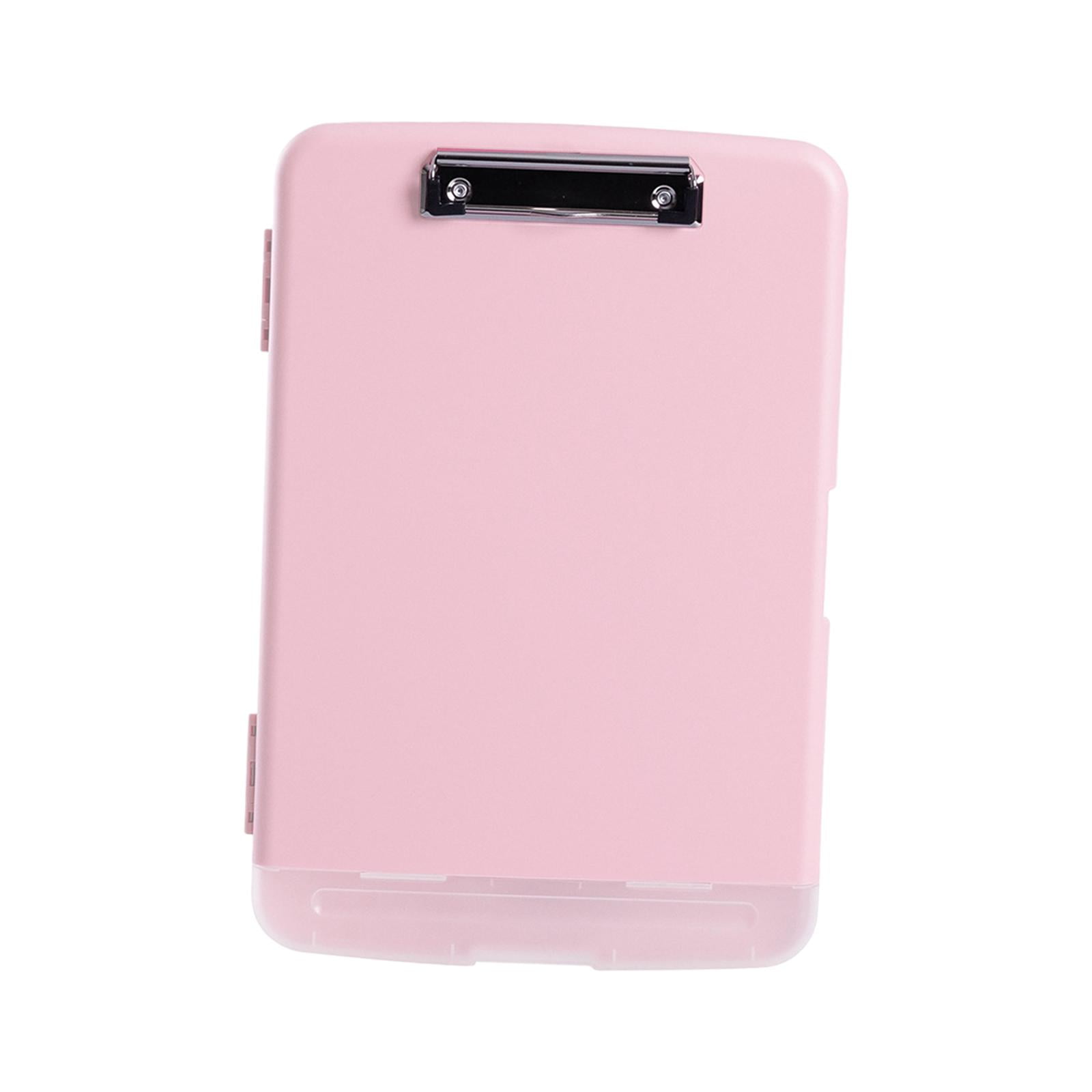 Colaxi Clipboard with Storage And Pen Holder, Clipboard Organizer in A4 Format, Dustproof Clipboard Folder Made of PP for pink