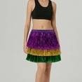 thumbnail image 6 of Carnival Tassel Skirt for Women Loose Color Block Sequins Mini Skirt Multicolor M, 6 of 7