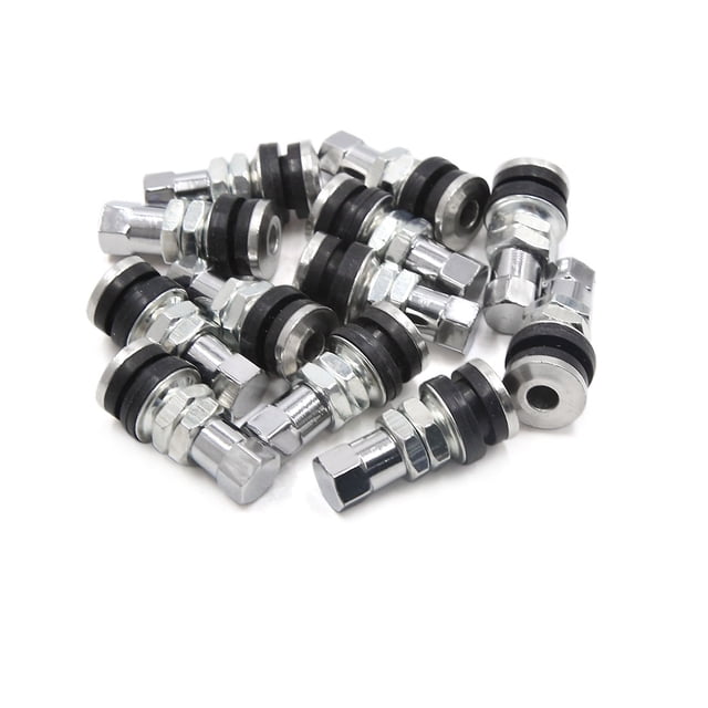 12Pcs Válvula del Neumático Vacío con Tapón para Coche Plateado de La Llanta sin Cámara