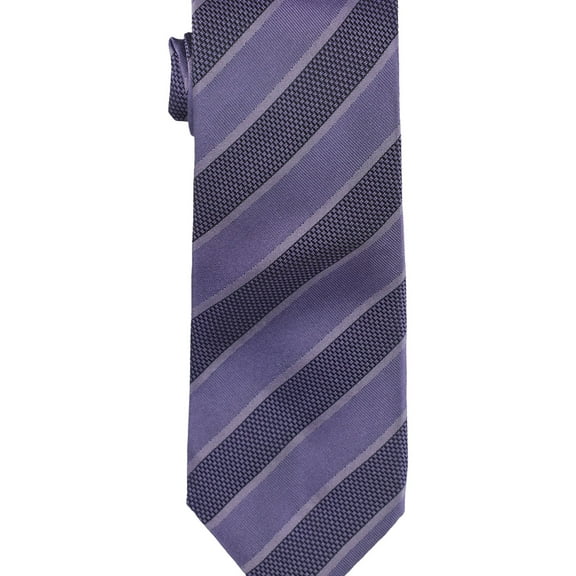 Alfani Mens Stripe Self-tied Necktie, Purple, One Size