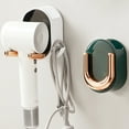 thumbnail image 3 of Hair Dryer Holder With Storage Caddy And Cord Hook, Adhesive Blow Dryer Holder Stand Wall Mount Hair Tool Organizer Hanger For Bathroom(One Size,Dark Green), 3 of 4