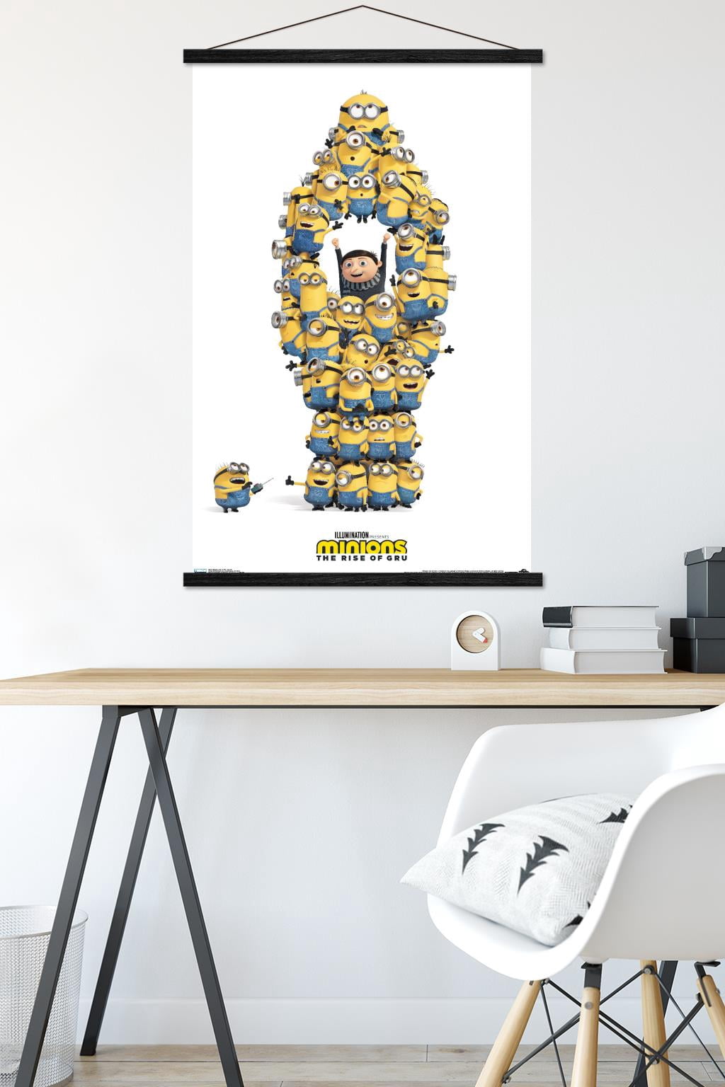Illumination Minions: Rise Of Gru - Rocket Wall Poster with Wooden Magnetic Frame, 22.375" x 34"